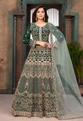 Green Ethnic Embroidered Wedding Anarkali Suit
