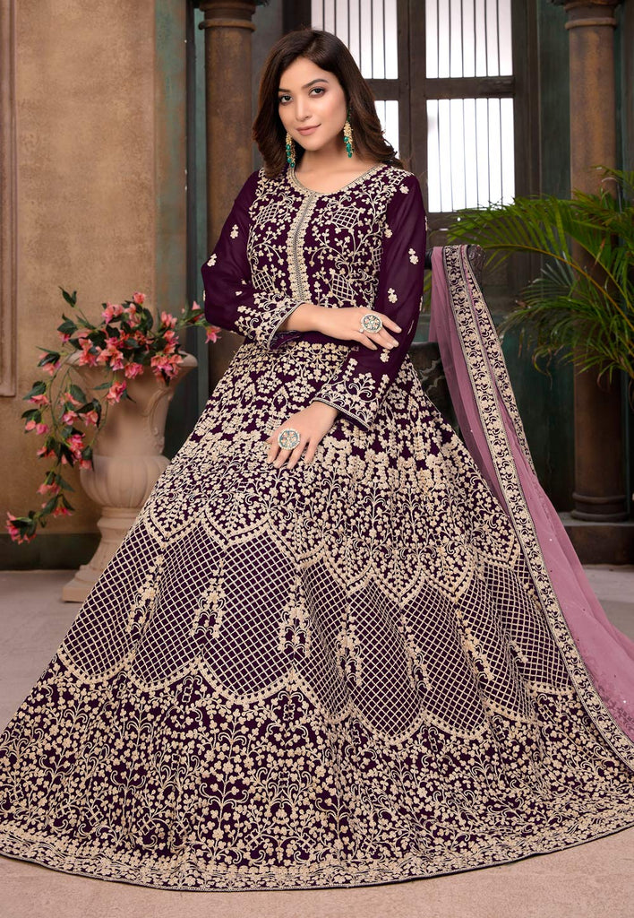 Wine Anarkali Suit In usa uk canada