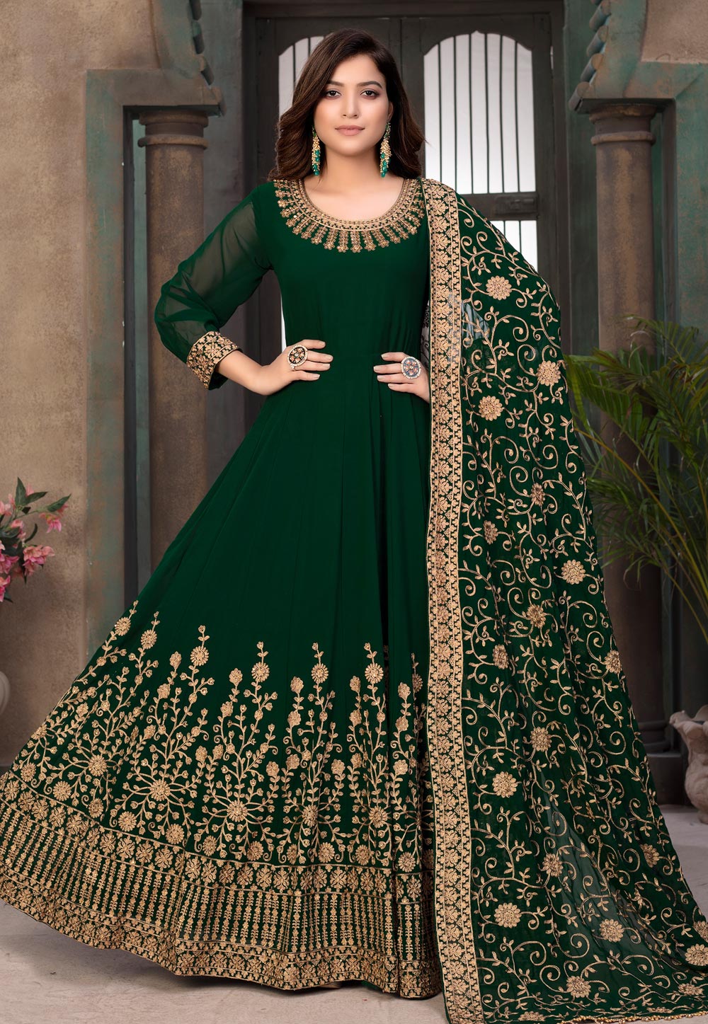 Green Anarkali Suit In usa uk canada