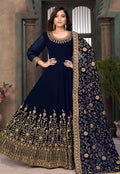 Navy Blue Wedding Anarkali Suit In usa uk canada