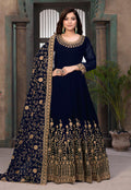 Navy Blue Wedding Anarkali Suit