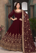 Maroon Anarkali Suit In usa uk canada