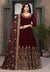 Maroon Embroidered Wedding Anarkali Suit