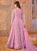 Lavender Net Anarkali Suit In canada