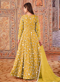 Bright Yellow Net Anarkali Suit In usa