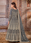 Deep Grey Wedding Anarkali Suit