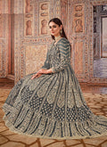 Deep Grey Wedding Anarkali Suit In Usa