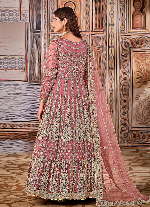 Blush Pink Wedding Anarkali Suit In Canada