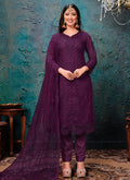 Purple Embroidery Designer Salwar Kameez
