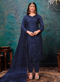 Blue Embroidery Designer Salwar Kameez