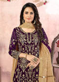 Purple Palazzo Suit In usa uk canada