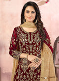 Maroon Palazzo Suit In usa uk canada