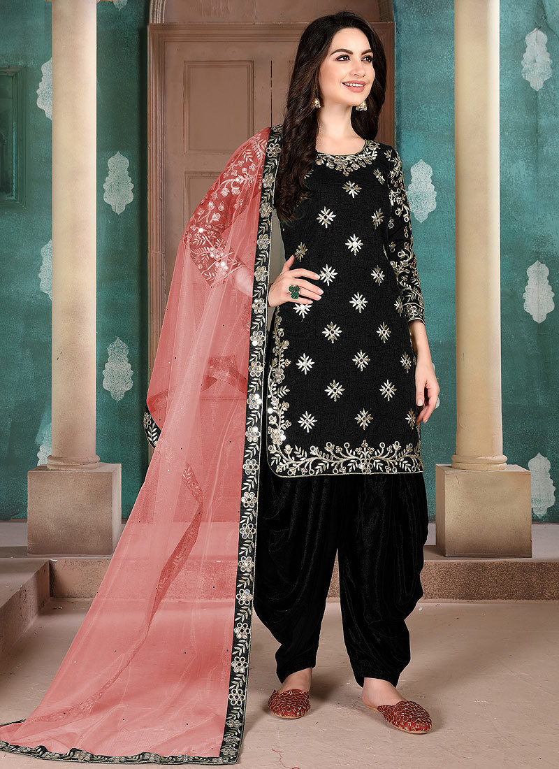 Buy Black Mirror Work Punjabi Suit In USA, UK, Canada, Australia ...