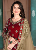 Indian Suits - Red Mirror Work Salwar kameez Suit
