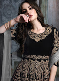 Black And Grey Embroidered Indian Anarkali Suit, Salwar Kameez