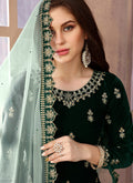 Dark Green Embroidered Salwar Kameez Suit, Salwar Kameez