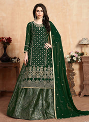 Green Lehenga Style Suit