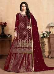 Red Lehenga Style Suit