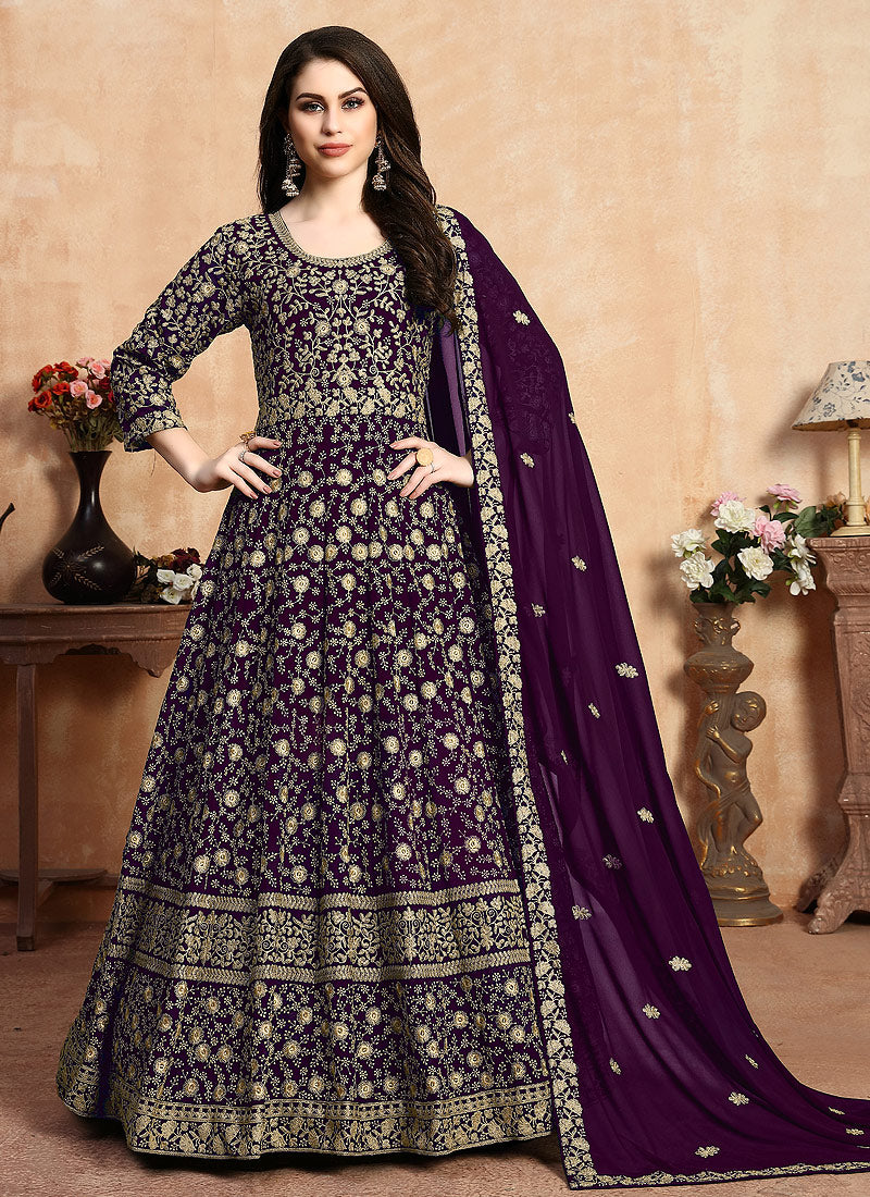Purple Designer Anarkali Suit