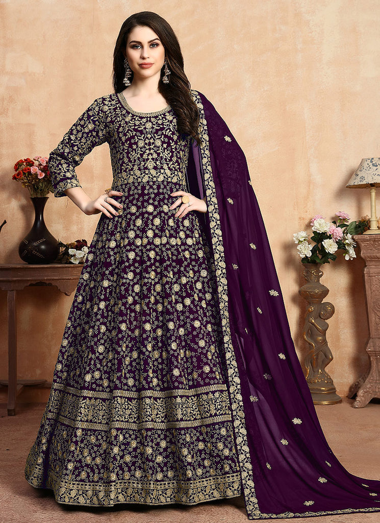 Purple Designer Anarkali Suit