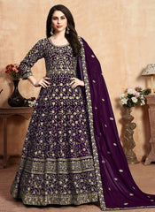 Purple Designer Anarkali Suit