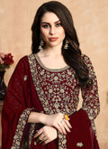Bridal Red Zari Embroidered Designer Anarkali Suit