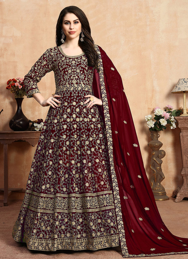 Red Designer Anarkali Suit
