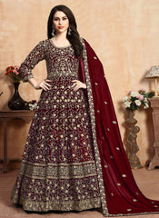 Red Designer Anarkali Suit