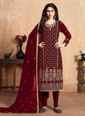 Red Designer Salwar Kameez