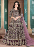 Purple And Wine Anarkali Suit