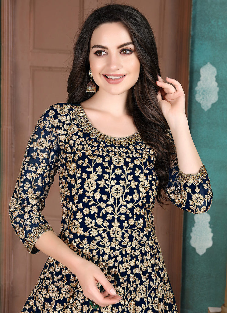 navy blue anarkali dress Navy Blue Anarkali May By Mini