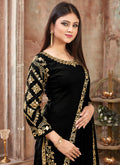 Black Embroidered Traditional Patiala Suit