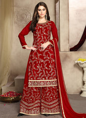Embroidered Palazzo Suit