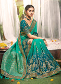 Indian Saree - Turquoise Silk Saree In usa uk canada