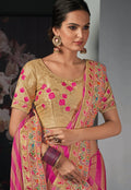 Pink And Beige Silk Saree In usa uk canada