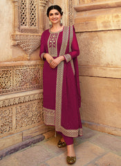 Pink Golden Embroidered Indian Salwar Kameez