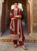 Red Golden Embroidered Indian Salwar Kameez