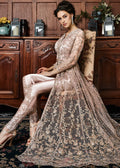 Rose Gold Embroidered Wedding Lehenga Suit