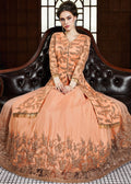 Orange Golden Party Wear Lehenga Suit