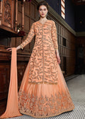 Orange Golden Party Wear Lehenga Suit