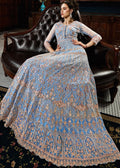 Blue Multi Traditional Anarkali Gown