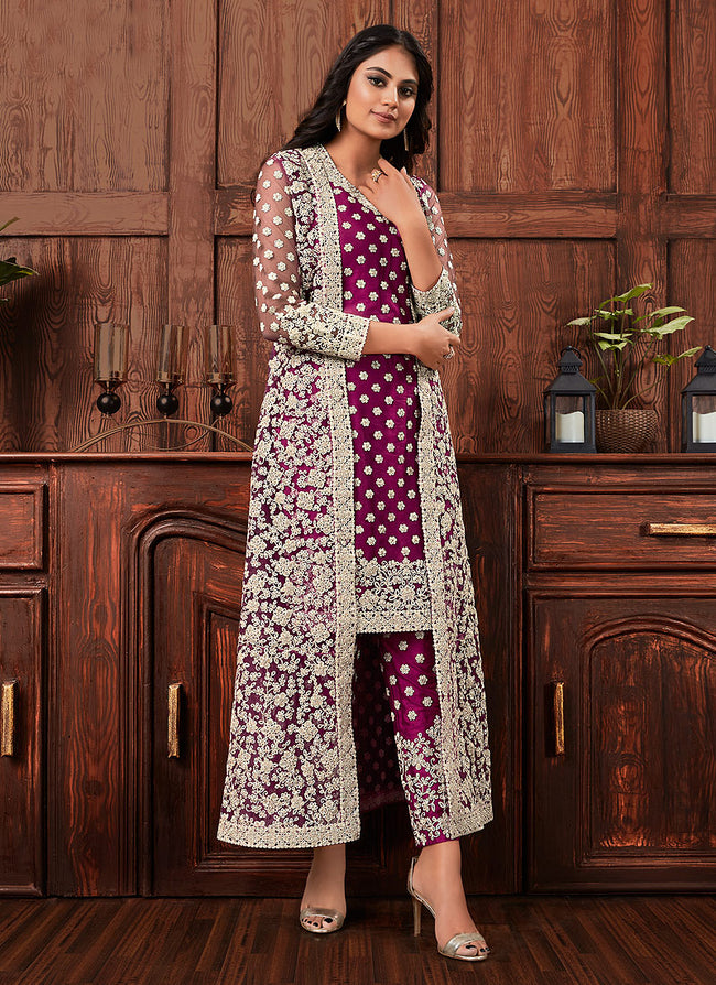 Jacket type salwar suits discount