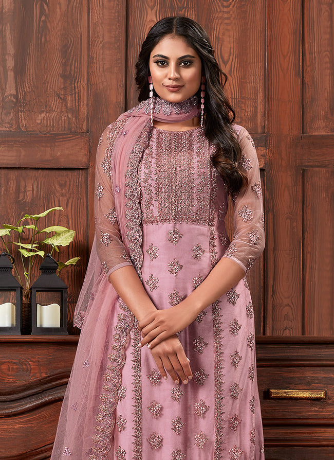 Indian Suits - Blush Pink Palazzo Suit