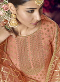 Indian Clothes - Orange Golden Designer Gharara Suit