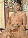 Indian Clothes - Peach Designer Gharara Suit