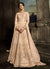 Peach Golden Embroidered Anarkali Suit