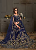 Indian Gown - Navy Blue Wedding Gown In usa uk canada