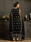Indian Suits - Black Multi Embroidered Jacket Style Pant Suit In usa uk canada