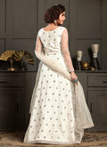 Indian Suit - Off White Embroidery Jacket Style Wedding Gown In usa uk canada