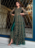 Green Embroidered Anarkali Pants/Lehenga Suit In usa